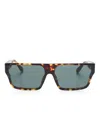 Linda Farrow Brady Geometric-frame Sunglasses In Brown