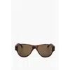Linda Farrow Dries Van Noten Aviator Sunglasses With Tortoiseshell Frame