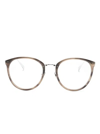 Linda Farrow Kings Oval-frame Glasses In Grey