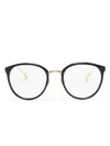 Linda Farrow The Kings Round-frame Glasses In Black