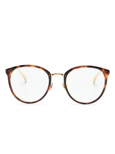 Linda Farrow Calthorpe Oval-frame Glasses In Gold