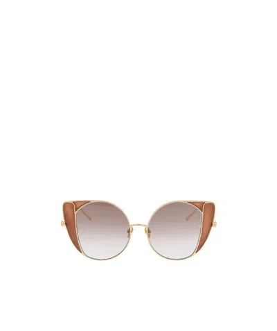 Linda Farrow Cat-eye Frame Sunglasses In Nude