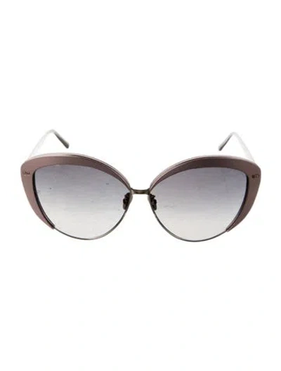 Pre-owned Linda Farrow Cat-eye Gradient Sunglasses W/ Tags In Gold