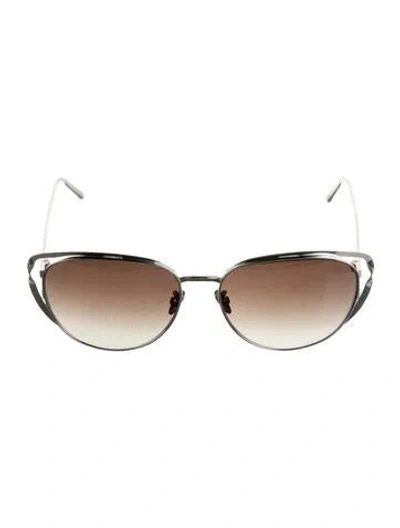 Pre-owned Linda Farrow Cat-eye Gradient Sunglasses W/ Tags In Silver