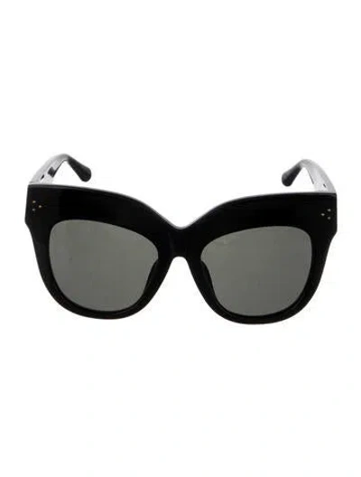 Pre-owned Linda Farrow Cat-eye Tinted Sunglasses In Black