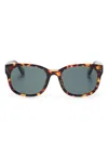 Linda Farrow Cedric Square-frame Sunglasses In Brown