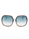 Linda Farrow Celia Sunglasses In Brown