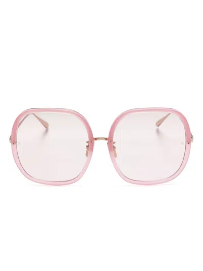 Linda Farrow Celia Sunglasses In Pink