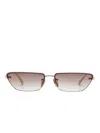 Linda Farrow Cleo - Rose Gold Sunglasses In 金色