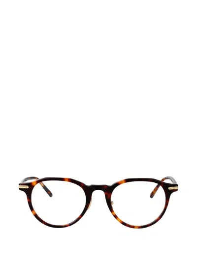 Linda Farrow Corbel Round Frame Glasses In Brown