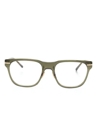 Linda Farrow Cove Rectangle-frame Glasses In Gray