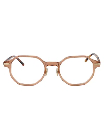 Linda Farrow Crystal Pink Havana Acetate Glasses In Brown