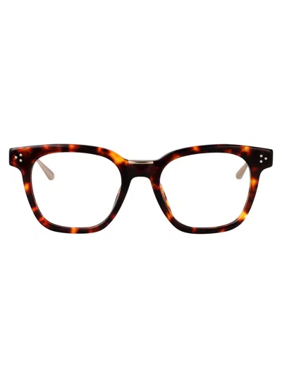 Linda Farrow Darkt-shell/lightgold/optical Acetate Glasses In Brown