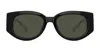 Linda Farrow Debbie - Black / Yellow Gold Sunglasses In Black