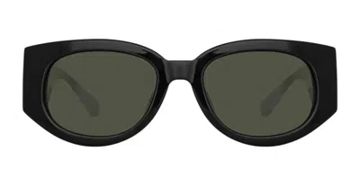 Linda Farrow Debbie - Black / Yellow Gold Sunglasses