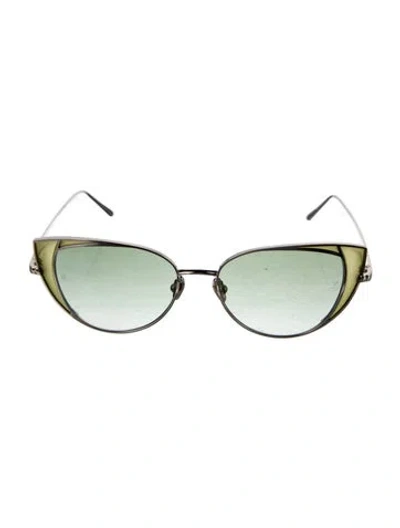 Pre-owned Linda Farrow Des Voeux Cat-eye Sunglasses W/ Tags In Green