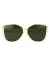 Linda Farrow Geometric Sunglasses In Yellowgold/green