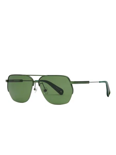 Linda Farrow Double-bridge Sunglasses In Green