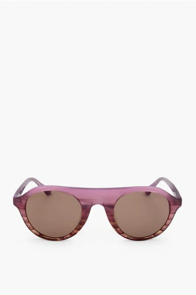 Linda Farrow Dries Van Noten Aviator Sunglasses With Patterned Frame