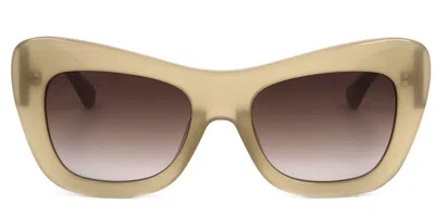 Linda Farrow Dries Van Noten Dvn122 C7 Women's Sunglasses Green Size 56 In Brown