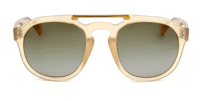 Linda Farrow Dries Van Noten Dvn55 C12 Men's Sunglasses Orange Size 50 In Neutral