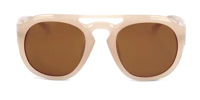 Linda Farrow Dries Van Noten Dvn58 C3 Men's Sunglasses Pink Size 49 In Brown