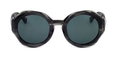 Linda Farrow Dries Van Noten Dvn61 C2 Women's Sunglasses Grey Size 50 In Black