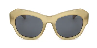 Linda Farrow Dries Van Noten Dvn99 C14 Women's Sunglasses Green Size 53