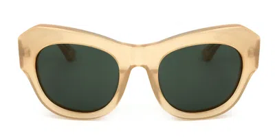 Linda Farrow Dries Van Noten Dvn99 C4 Women's Sunglasses Brown Size 53 In Green