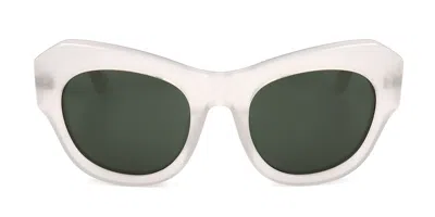 Linda Farrow Dries Van Noten Dvn99 C7 Women's Sunglasses White Size 53