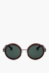Linda Farrow Dries Van Noten Metal Detailed Round Sunglasses