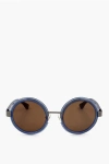 Linda Farrow Dries Van Noten Metal Detailed Round Sunglasses