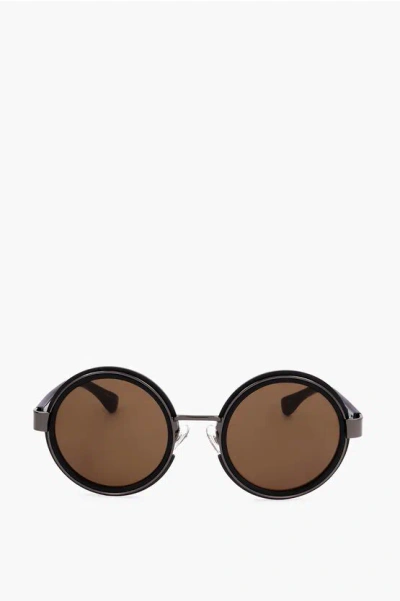 Linda Farrow Dries Van Noten Metal Detailed Round Sunglasses