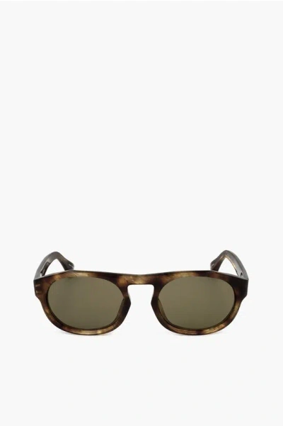 Linda Farrow Dries Van Noten Pantos Sunglasses With Animal Patterned Fram