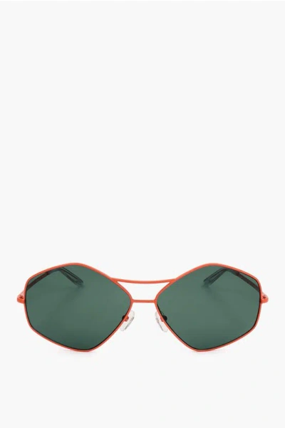 Linda Farrow Dries Van Noten Pentagonal Sunglasses With Double Bridge