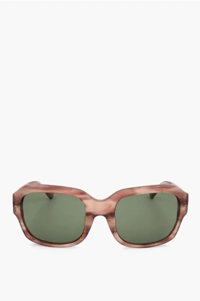 Linda Farrow Dries Van Noten Rectangular Sunglasses With Marble Effect Fr