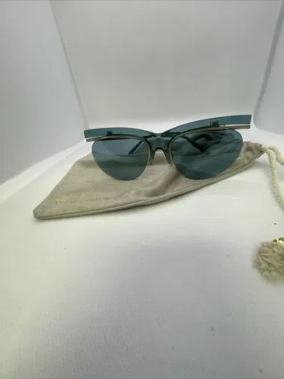 Pre-owned Linda Farrow Dries Van Noten Sunglasses. Green Silver. With Tag, No Box.