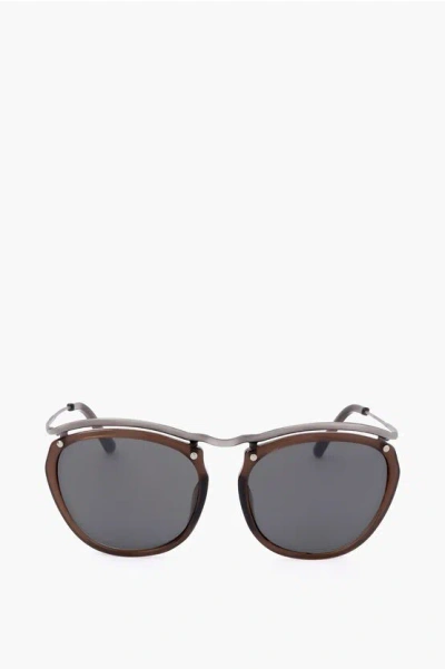 Linda Farrow Dries Van Noten Sunglasses With Metal Bridge