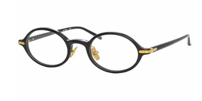 Linda Farrow Eaves Lf11 C1 Men's Glasses Black Size 46 - Free Lenses - Blue Light Block Available In Black,gold