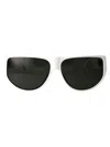 Linda Farrow Elodie Sunglasses In White/whitegold/grey