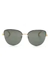 Linda Farrow Eloise Oversize-frame Sunglasses In Gold