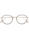 Linda Farrow Brille Mit Rundem Gestell In Gold