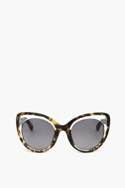 Linda Farrow Erdem Butterfly Sunglasses With Tortoiseshell Patterned Fram