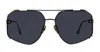 Linda Farrow Amar - Matt Nickel / Yellow Gold Sunglasses In Black