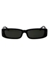 Linda Farrow Geometric Sunglasses In Black/yellowgold/grey