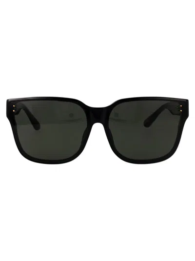Linda Farrow Sunglasses Lfl1467 C1 Sun C1 In Black/yellowgold/grey