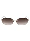 Linda Farrow Sunglasses In Lightgold/mochagrad