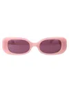 Linda Farrow Rectangular Frame Sunglasses In Lilac/lightgold/purple