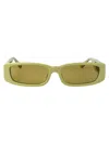 Linda Farrow Rectangle-frame Sunglasses In Sage/lightgold/sage