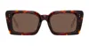 Linda Farrow Nieve Dark T-shell / Yellow Gold Sunglasses In Tortoise